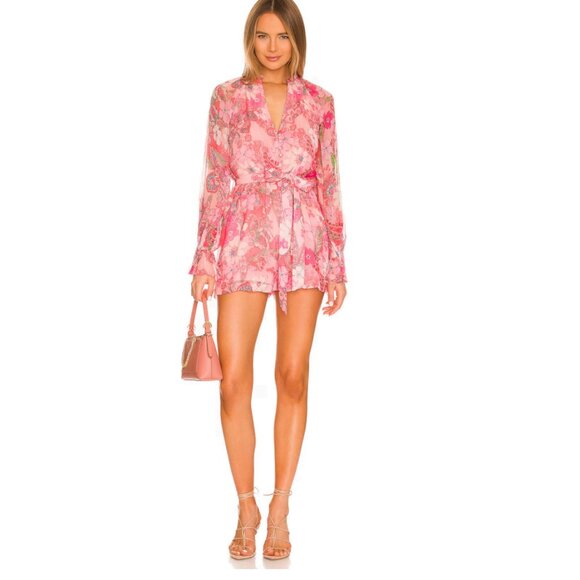 HEMANT & NANDITA x Revolve Sage Romper in Pink Size Small NWT - Picture 1 of 15